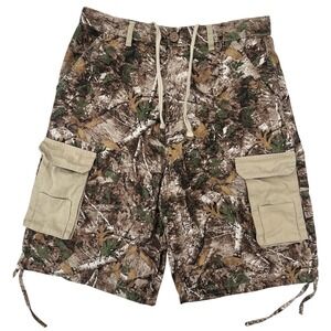 BooHooMAN Camouflage Cargo Shorts‎ Men's Sz Medium Forest Parachute Outdoors